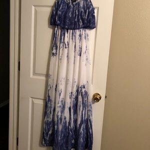 Blue & White Maxi Dress